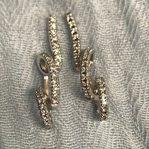 Nadri crystal and silver plate earrings